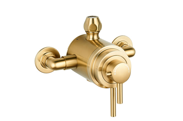Conwy Concentric Thermostatic Mixer Valve (Exposed) - Brushed Brass - product image 2