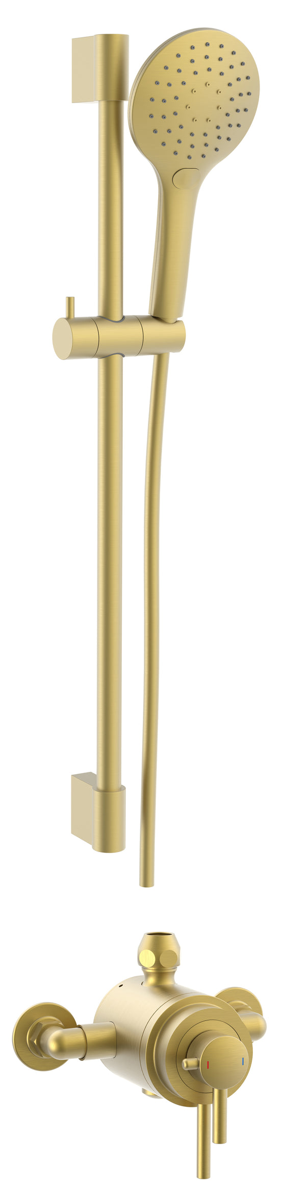 Conwy Concentric Dual Control Shower Kit - Brushed Brass - product image 3