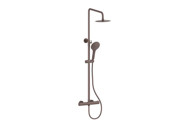Menai Premium Round Thermostatic Overhead Shower Kit - Brushed Bronze - product image 3