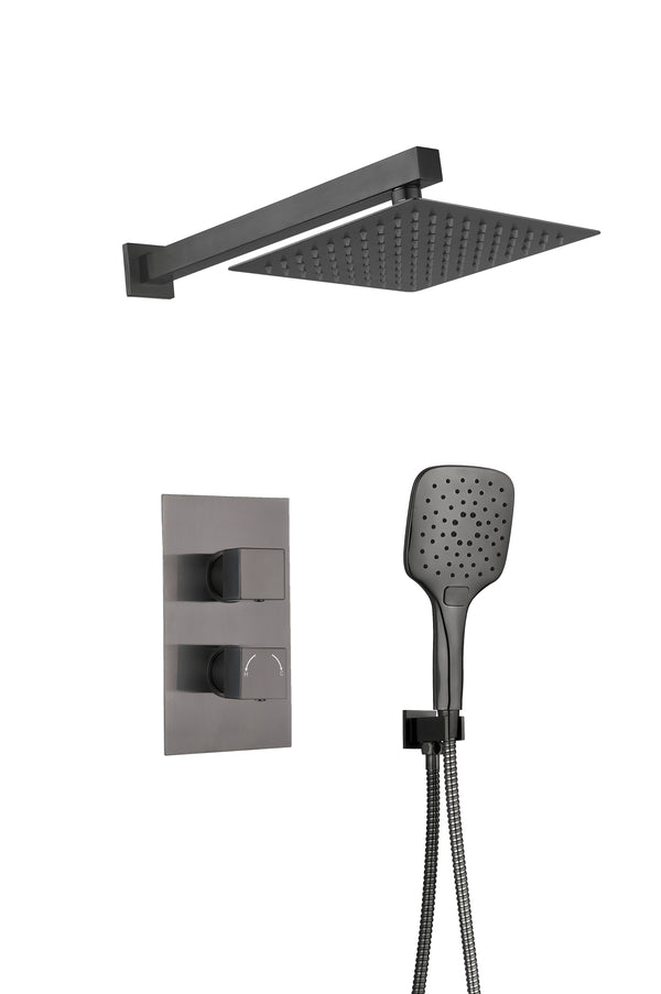 Round Concealed Thermostatic 2 Handle 1 Way Shower Kit (Wall) - Chrome - product image 10