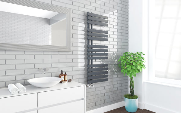 Wellington Grey Designer Offset Towel Radiator - 1380*500mm - product image 3