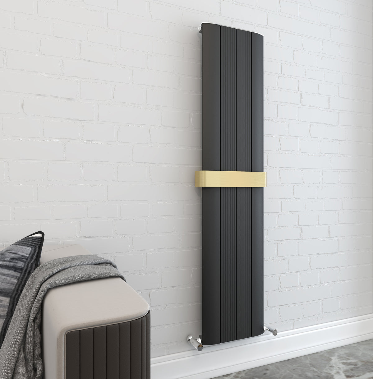 Taupo Aluminium Black Radiator 1800x375mm - product image 3