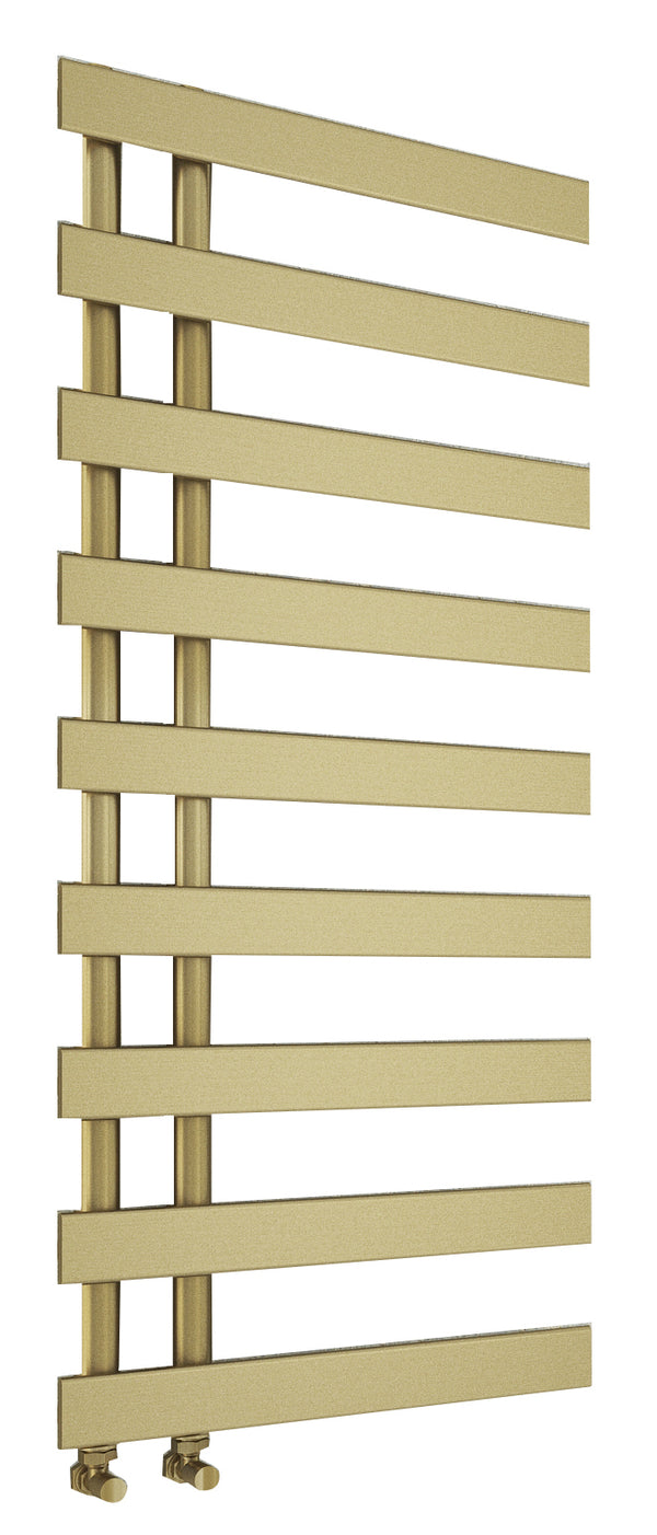 Milton Brushed Brass Offset Towel Radiator - 1156*500mm - product image 2