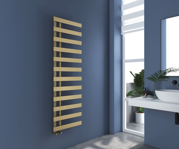 Milton Brushed Brass Offset Towel Radiator - 1564*500mm - product image 3