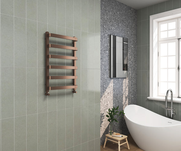 Hastings Brushed Bronze Towel Warmer - 800x500mm - product image 2