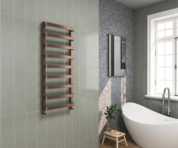 Hastings Brushed Bronze Towel Warmer - 1200x500mm - product image 2