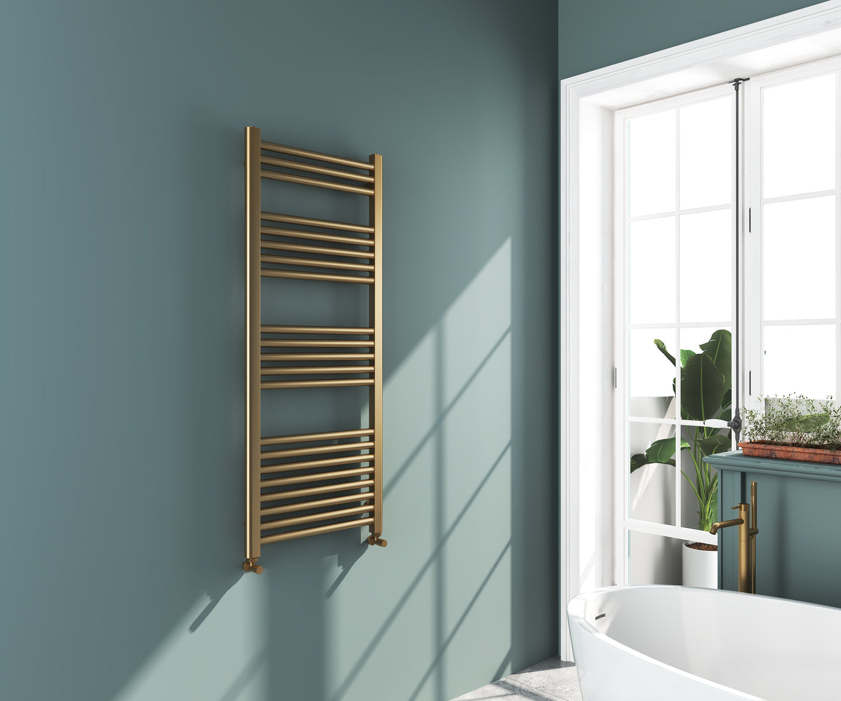 Omata 1200x500mm Towel Rail - Brushed Brass - product image 2