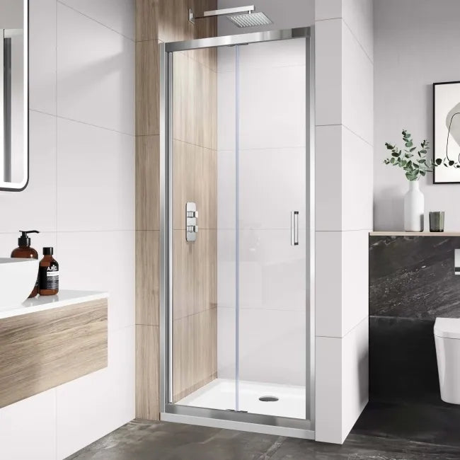 Bifold Door 900x1900x6mm - Chrome