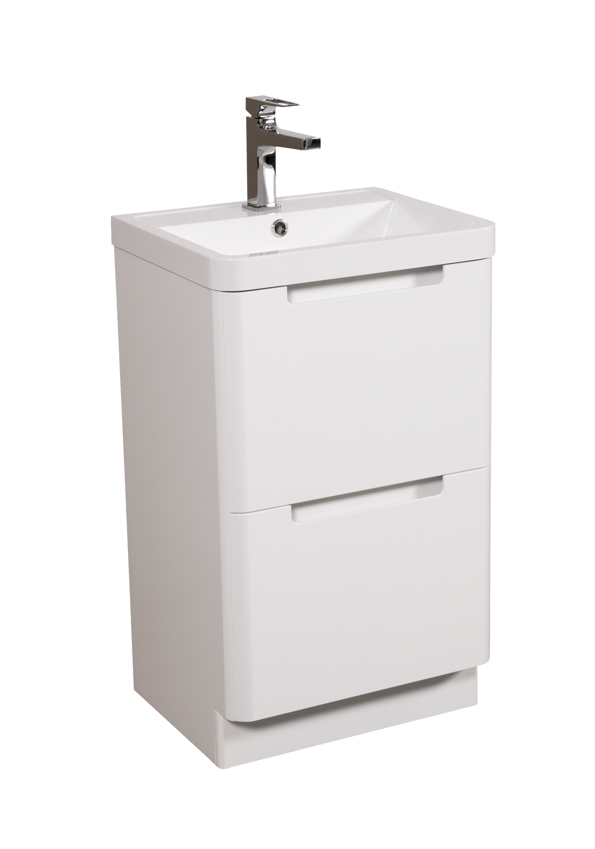 Monza 500mm Vanity & Basin White Gloss - Floor Standing