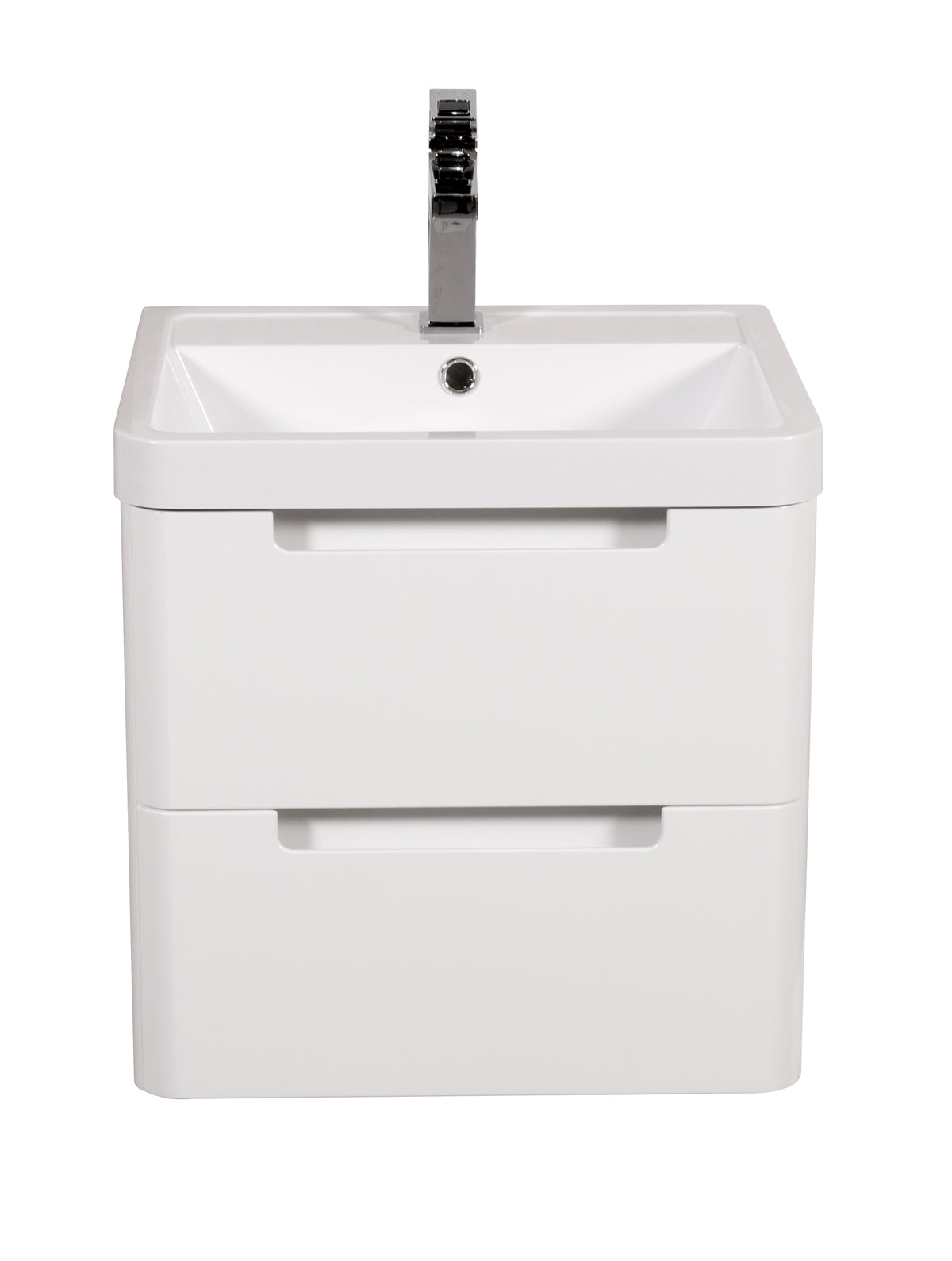 Monza 500mm Vanity & Basin White Gloss - Wall Hung