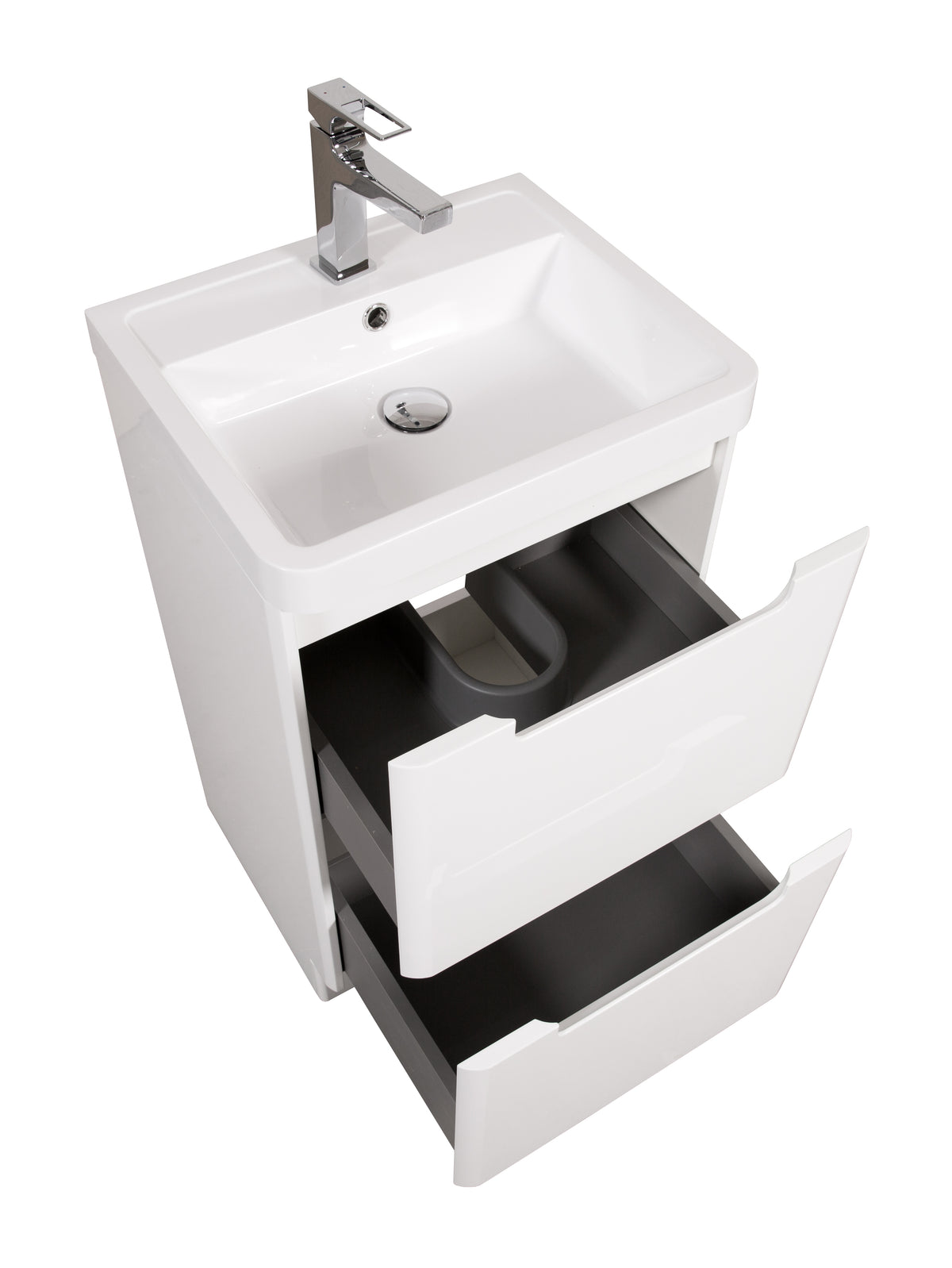 Monza 500mm Vanity & Basin White Gloss - Wall Hung - product image 6