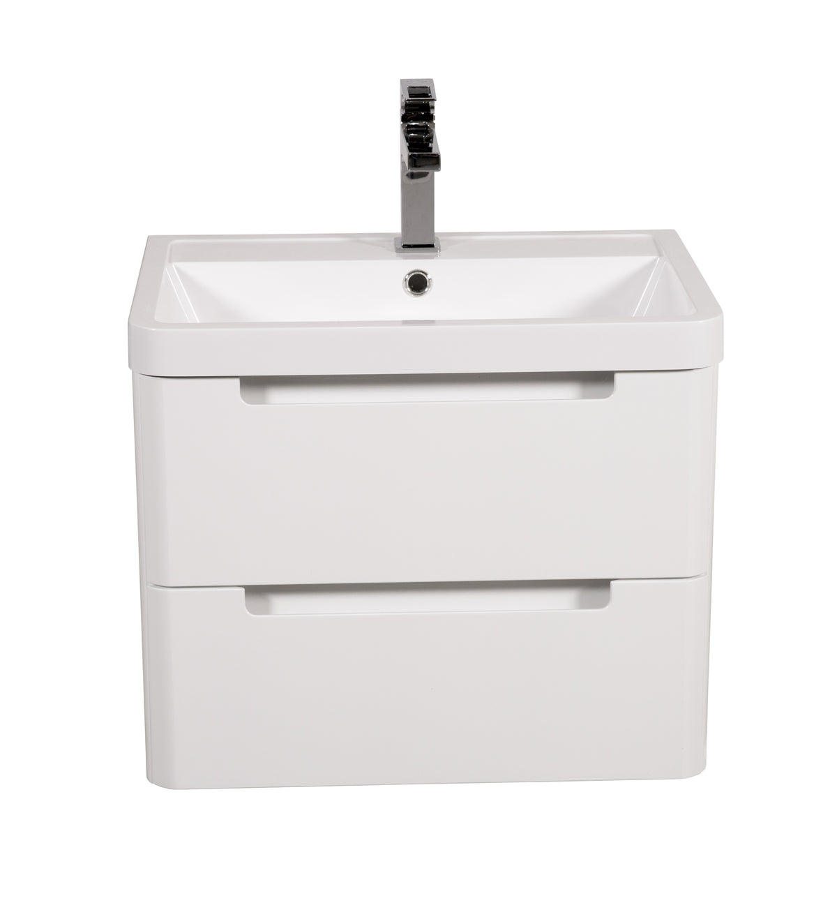 Monza 600mm Vanity & Basin White Gloss - Wall Hung