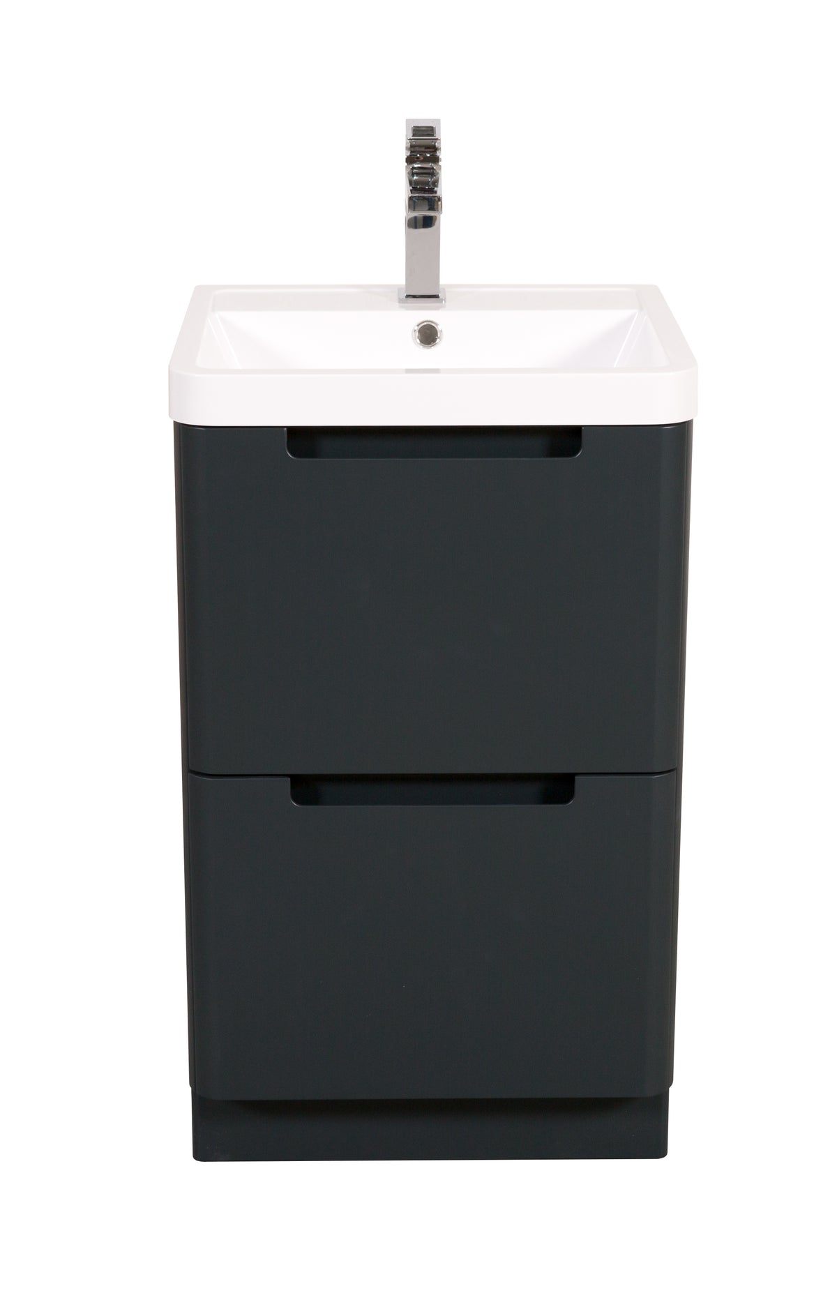 Monza 500mm Vanity & Basin Shadow Grey - Floor Standing