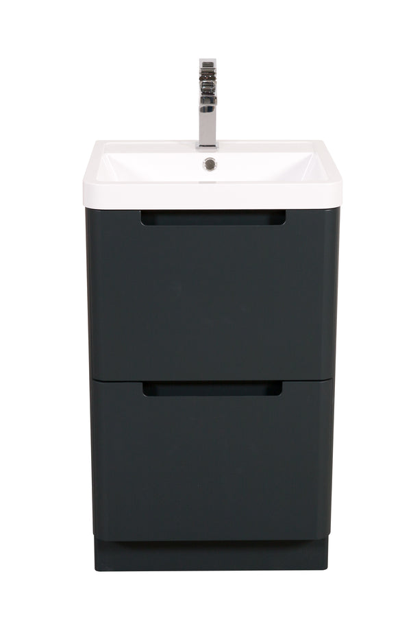 Monza 500mm Vanity & Basin Shadow Grey - Floor Standing