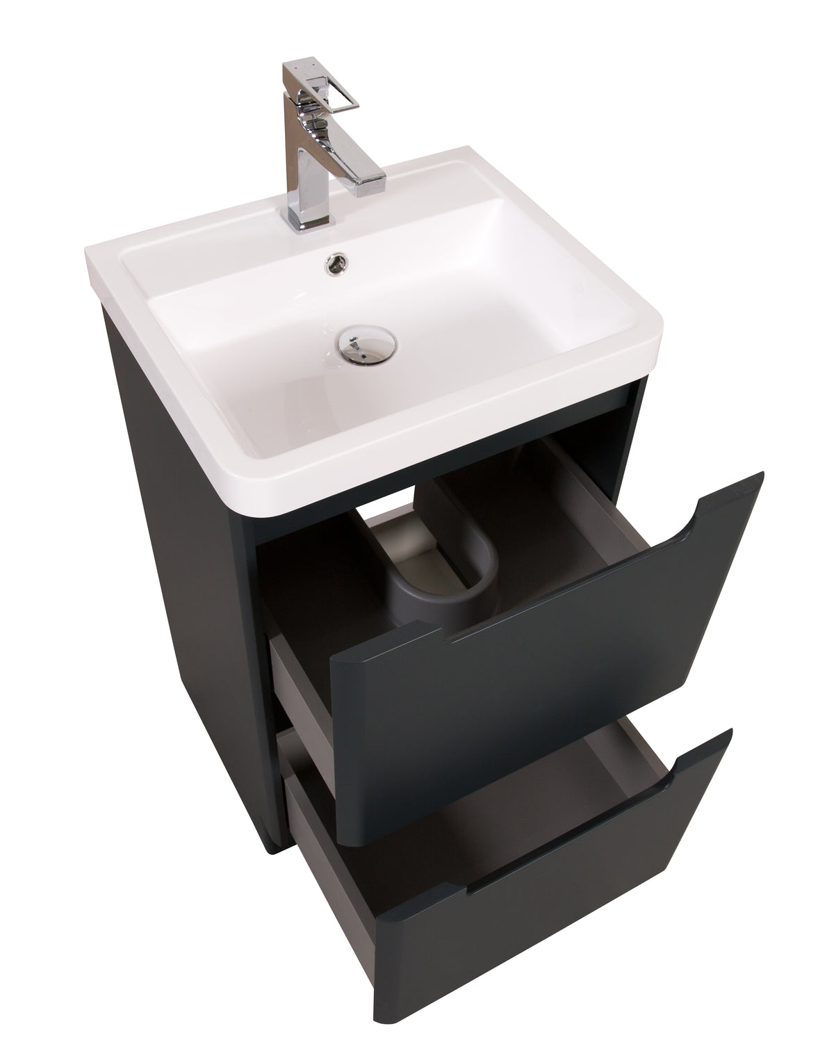 Monza 500mm Vanity & Basin Shadow Grey - Floor Standing - product image 8