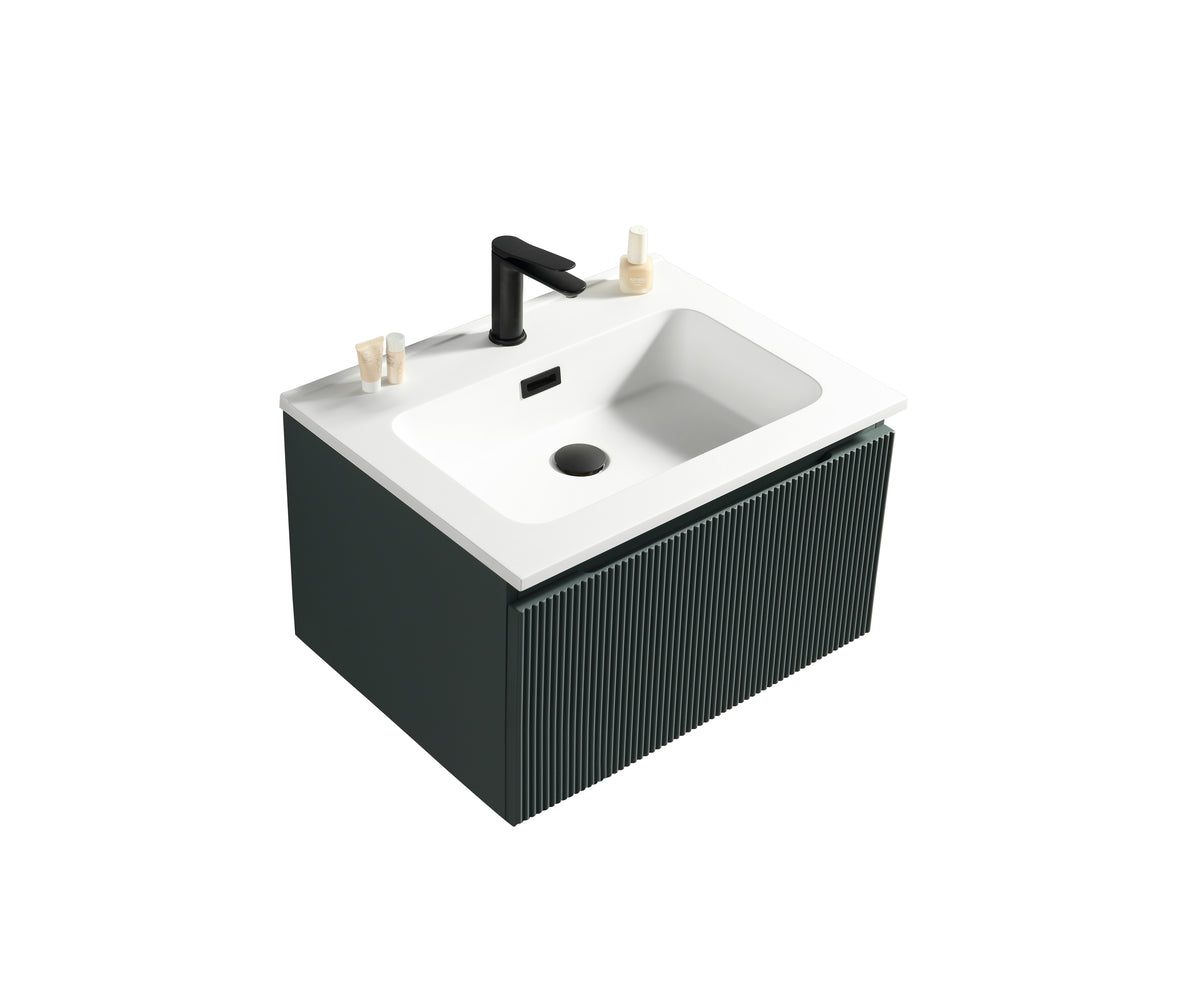 Flauto Midnight Shadow 600mm Wall Hung Vanity & Matte Basin - product image 2
