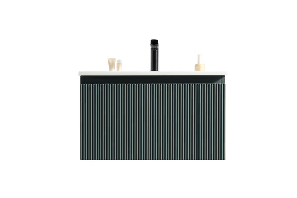 Flauto Smoked Sage 600mm Wall Hung Vanity & Matte Basin