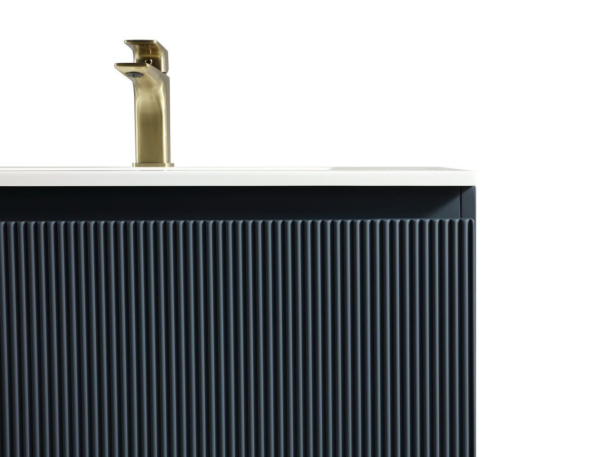 Flauto Midnight Shadow 800mm Wall Hung Vanity & Matte Basin - product image 3