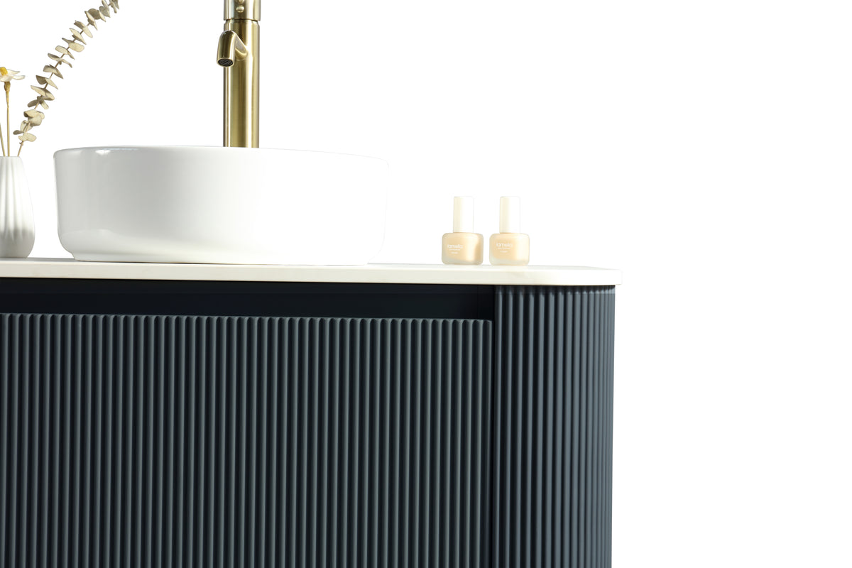 Flauto Smoked Sage 800mm Wall Hung Vanity & Matte Basin