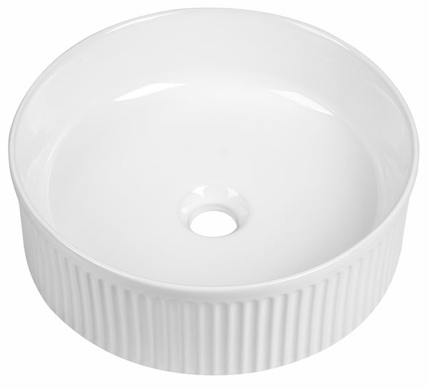 Flauto Fluted Round Countertop Basin - d360xh115mm - product image 3