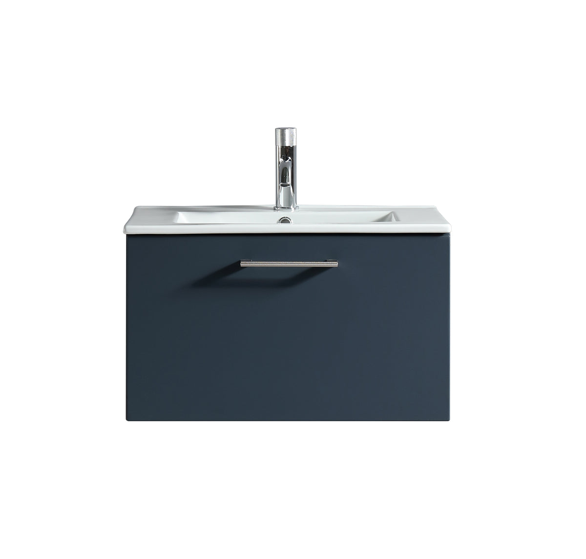 Piatta 600mm Wall Hung Vanity & Matte Basin - Midnight Shadow