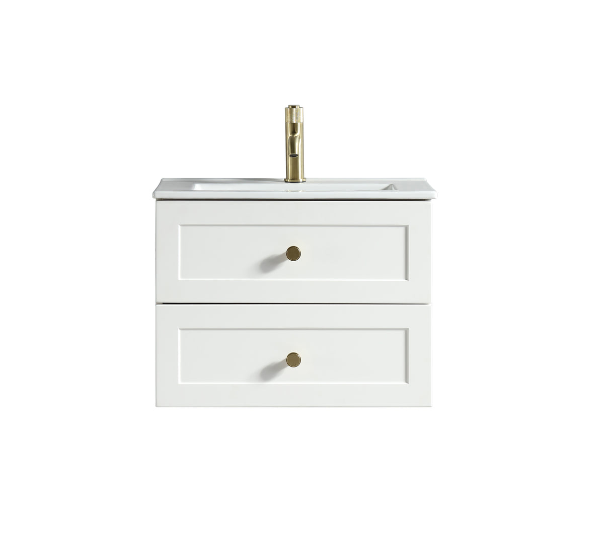Bakewell 600mm Wall Hung Vanity & Basin - Silk White