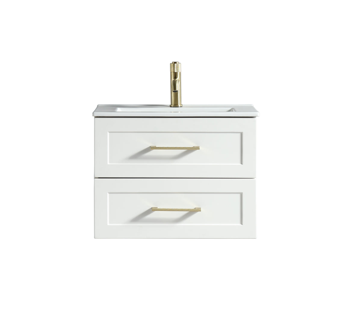 Bakewell 600mm Wall Hung Vanity & Basin - Silk White
