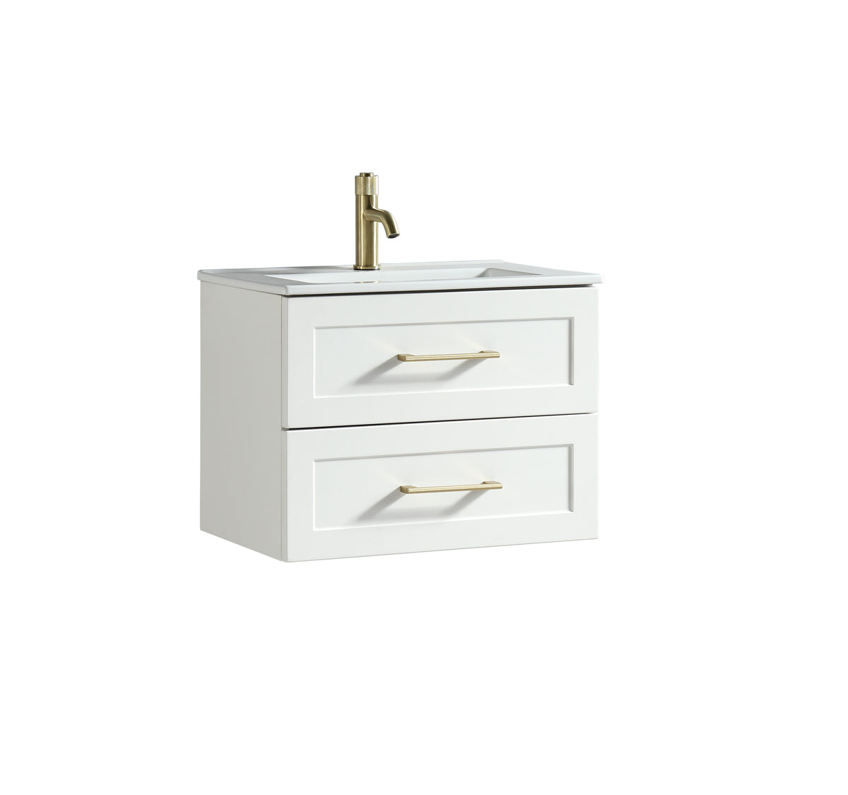 Bakewell 600mm Wall Hung Vanity & Basin - Silk White