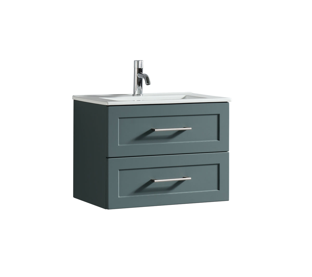 Bakewell 600mm Wall Hung Vanity & Basin - Smoked Sage