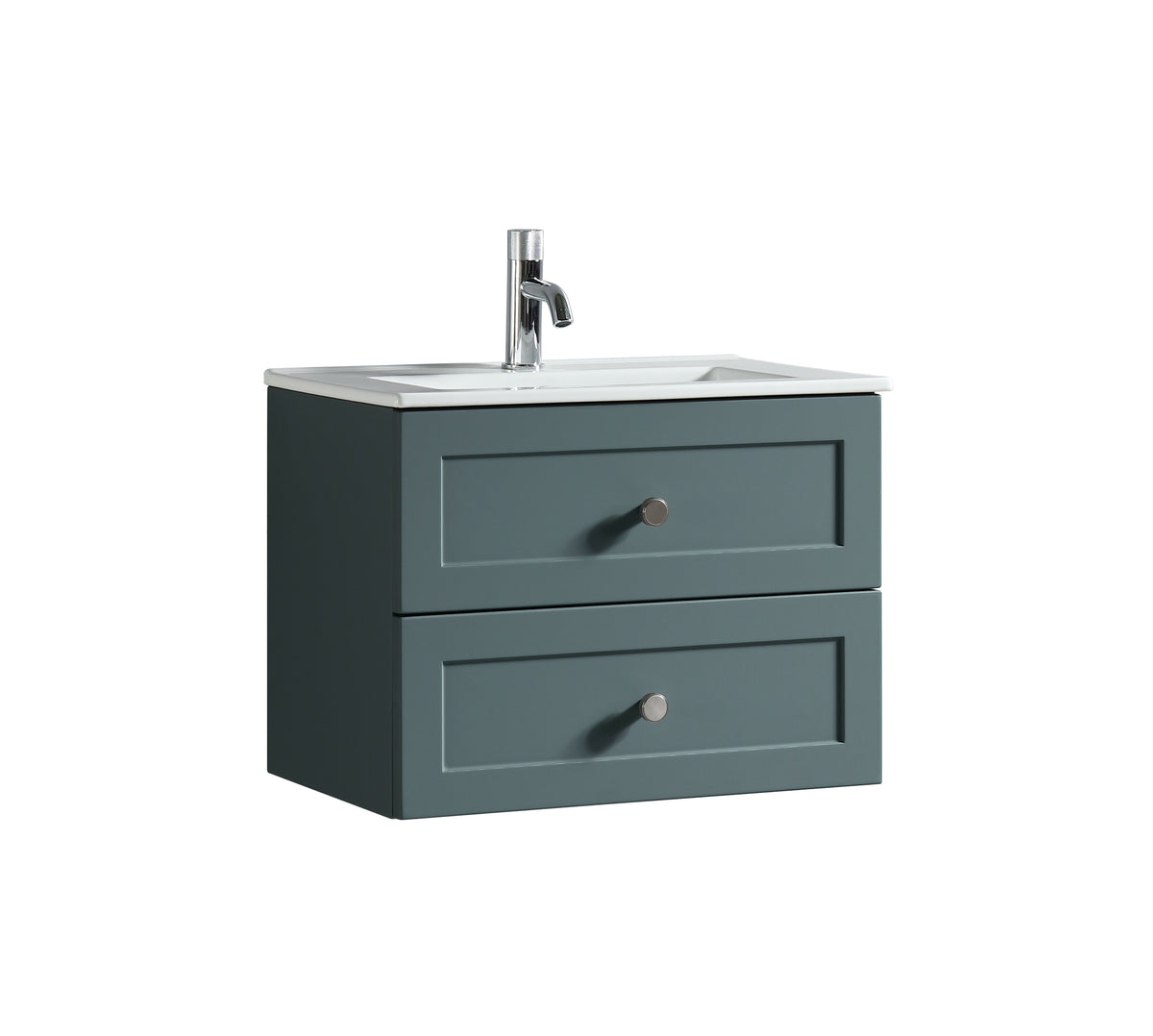 Bakewell 600mm Wall Hung Vanity & Basin - Smoked Sage