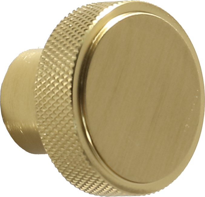 Knurled Round Handle - Brushed Brass