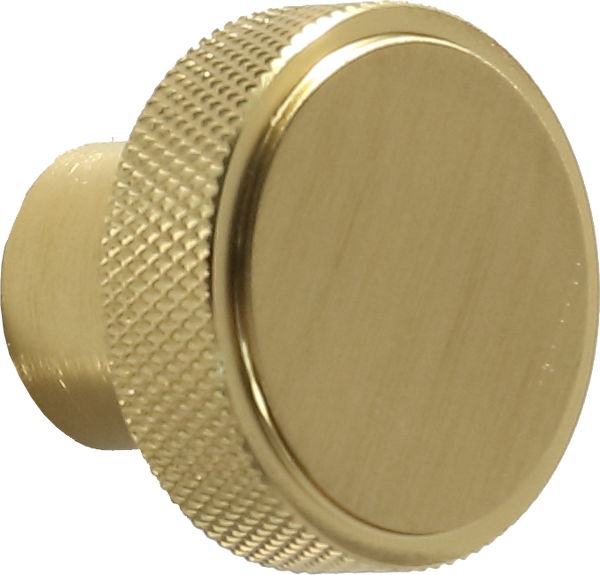 Knurled Round Handle - Brushed Brass