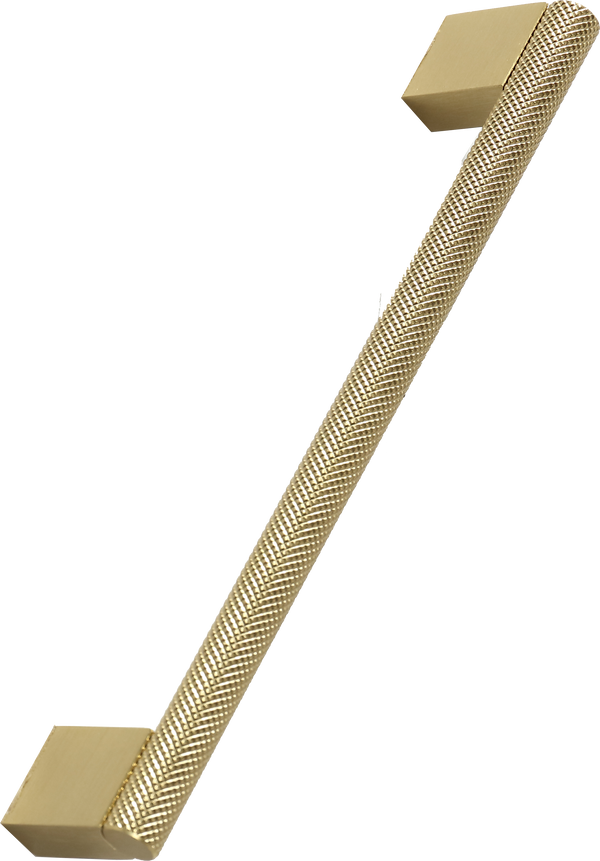 Knurled Straight Handle - Brushed Brass