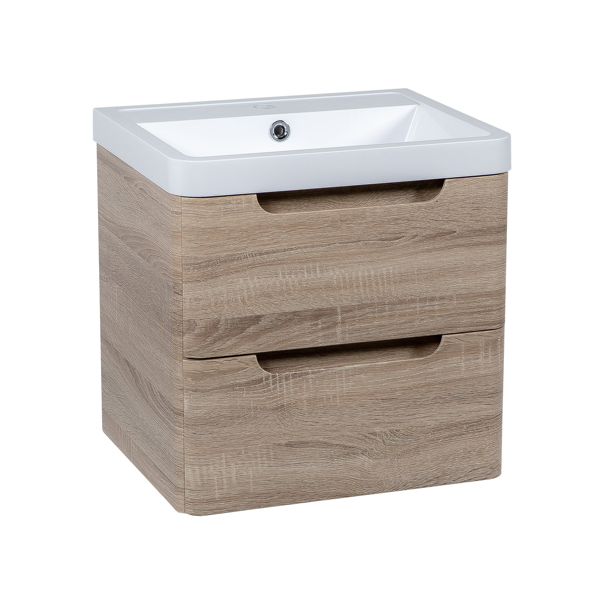 Monza 500mm Vanity & Basin Country Oak - Wall Hung