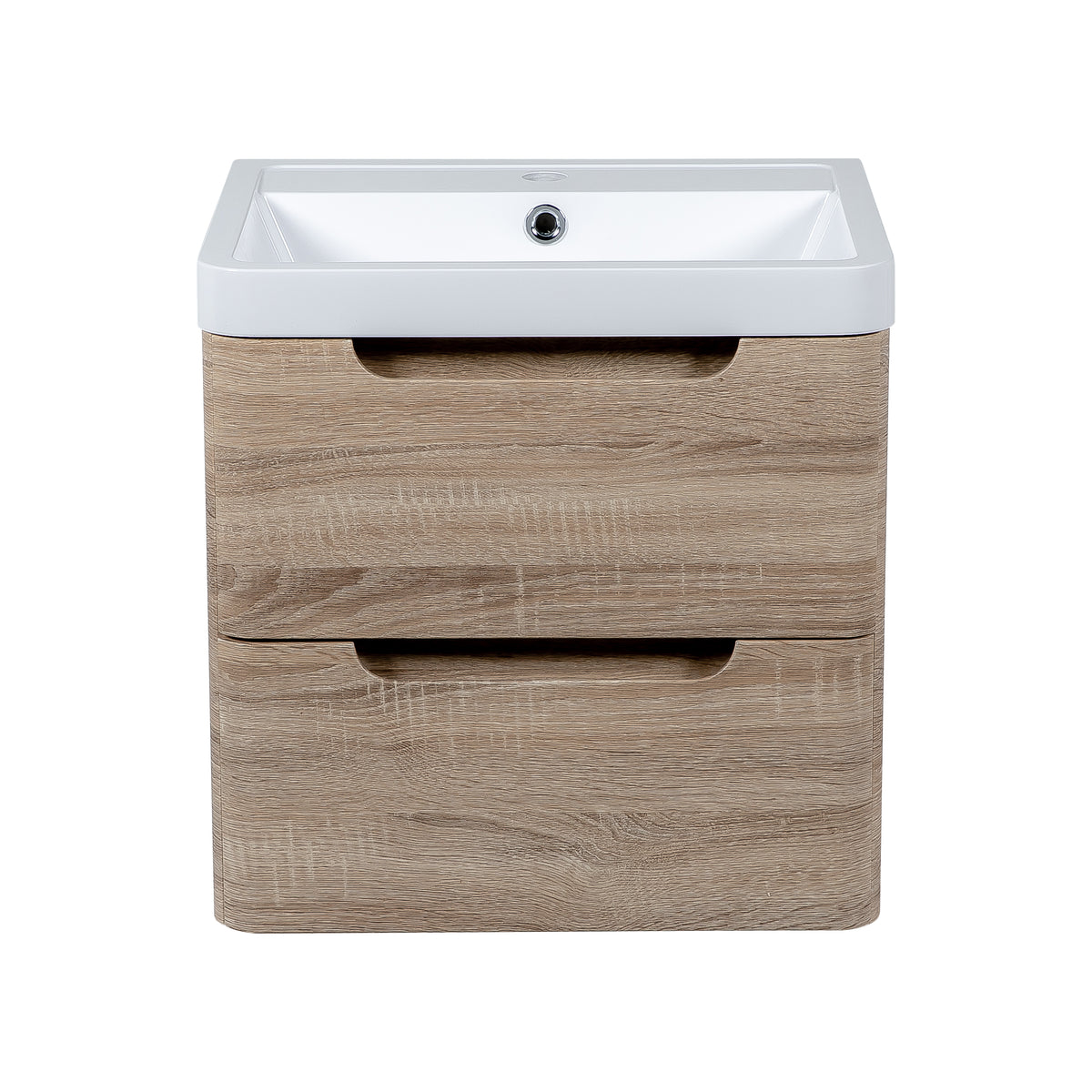Monza 500mm Vanity & Basin Country Oak - Wall Hung