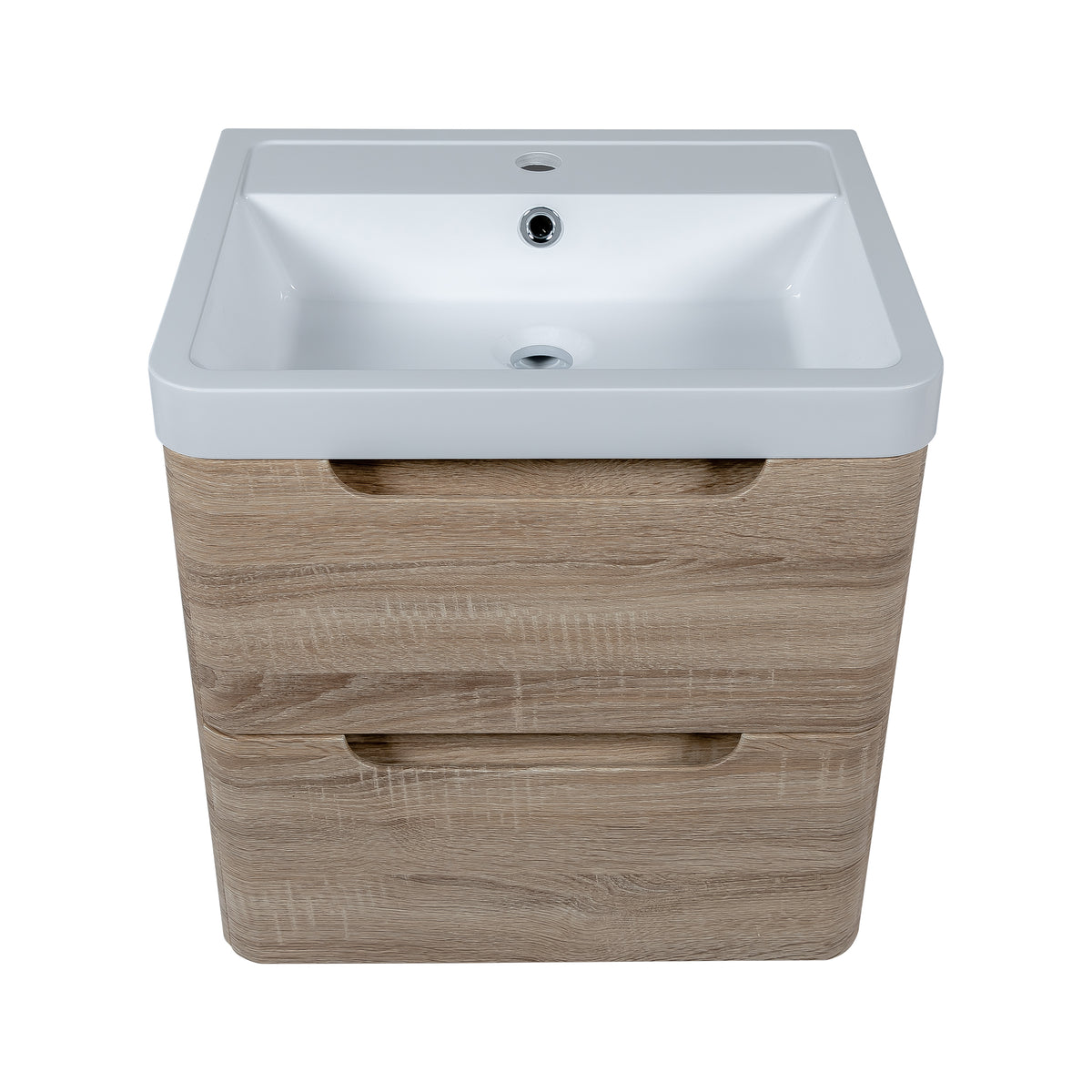 Monza 500mm Vanity & Basin Country Oak - Wall Hung