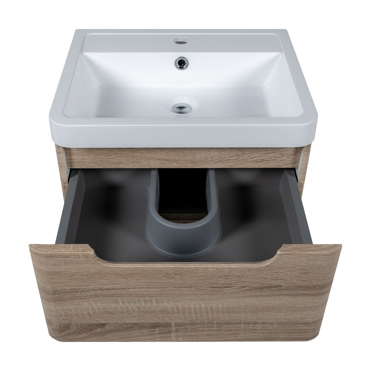 Monza 500mm Vanity & Basin Country Oak - Wall Hung