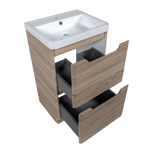 Monza 500mm Vanity Country Oak - Floor Standing