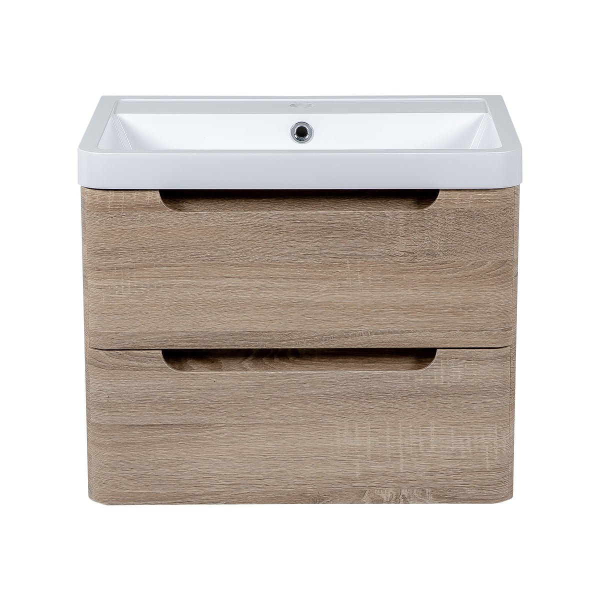 Monza 600mm Vanity Unit & Basin Country Oak - Wall Hung