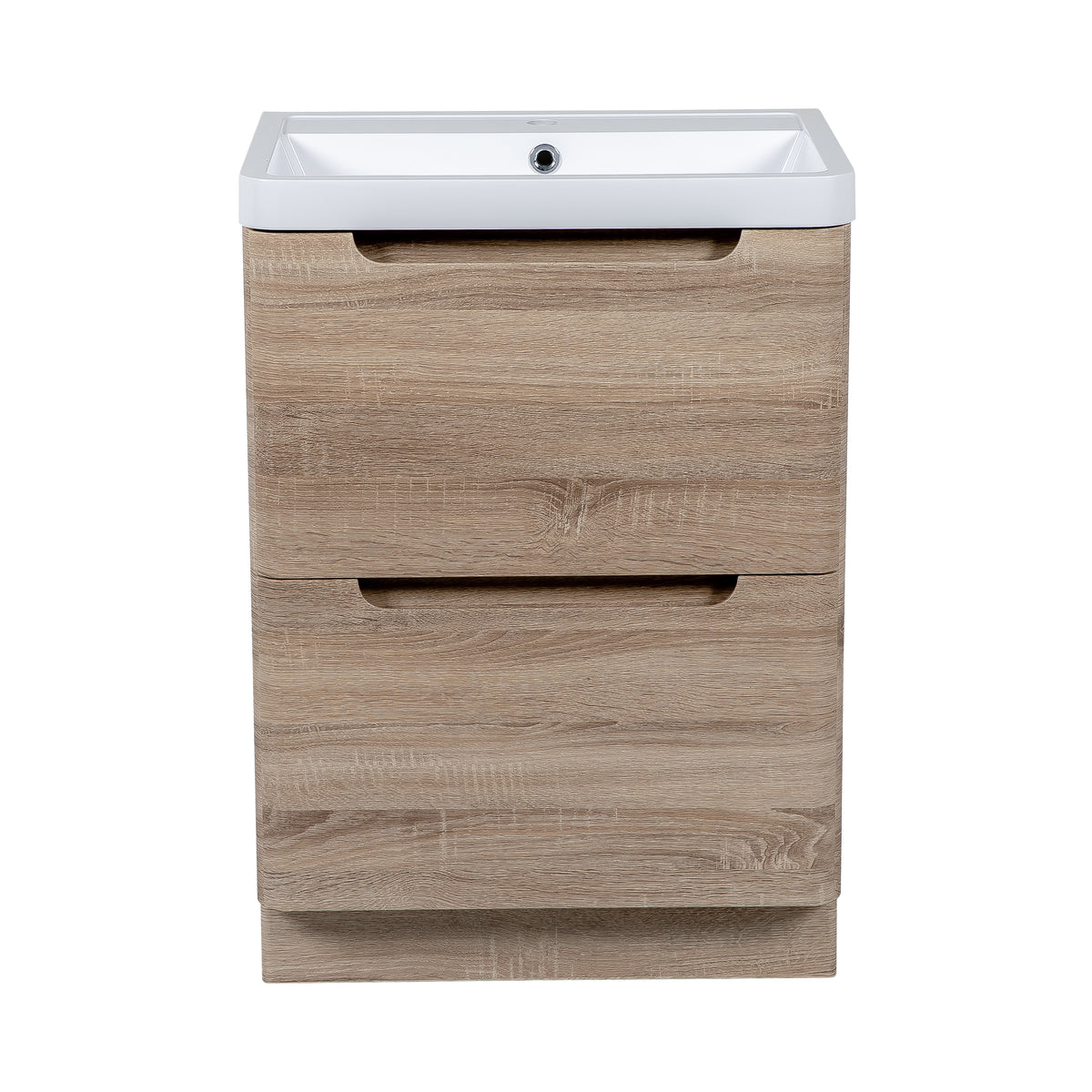 Monza 600mm Vanity Unit & Basin Country Oak - Floor Standing