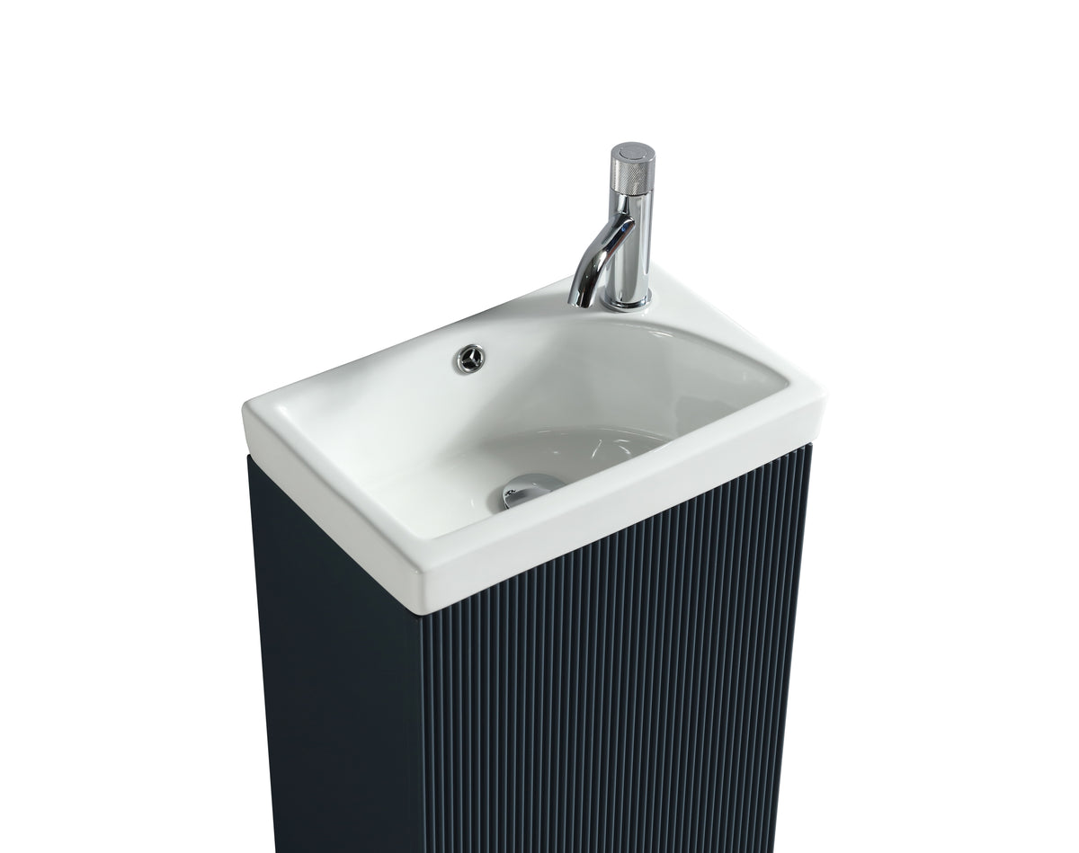 Flauto Mini 450mm Cloakroom Vanity & Basin - Midnight Shadow