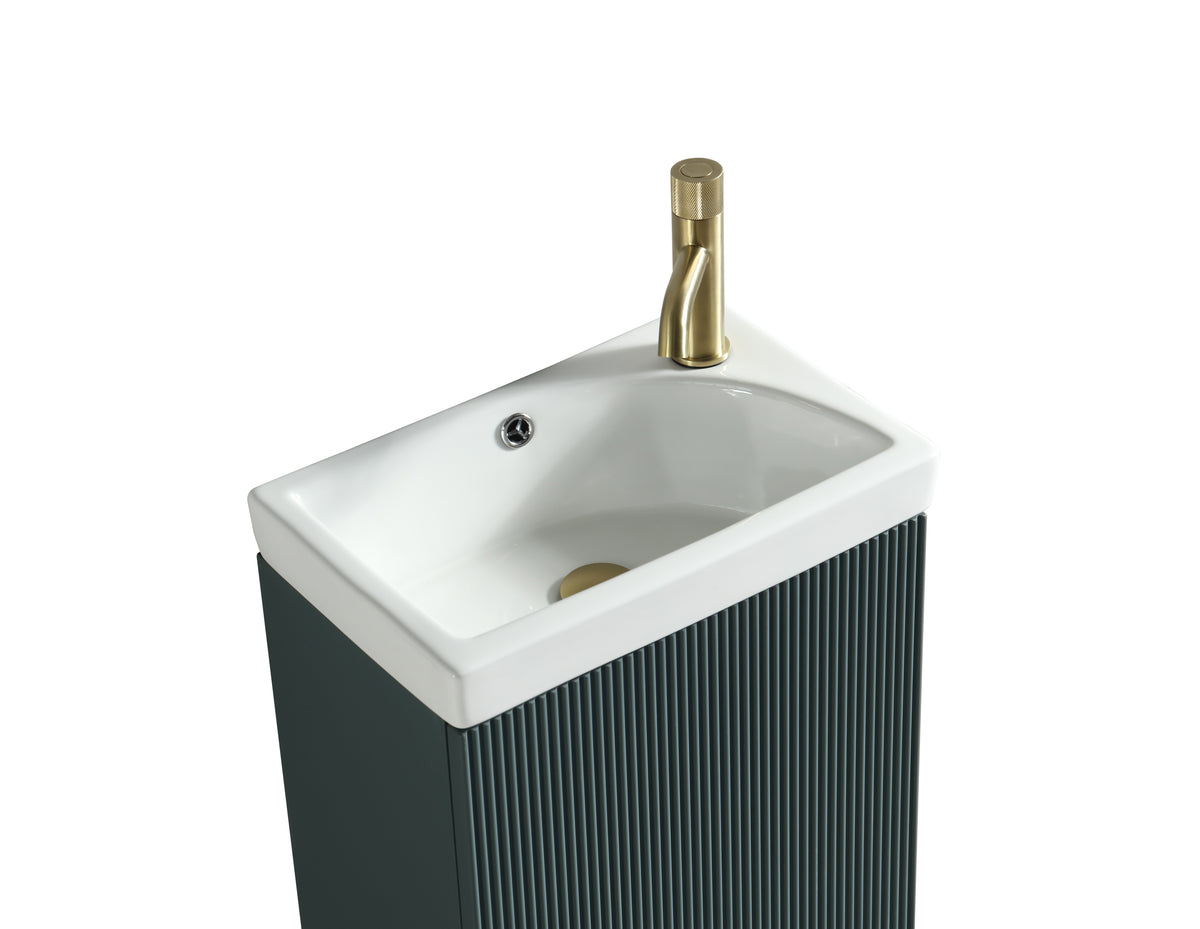 Flauto Mini 450mm Cloakroom Vanity & Basin - Smoked Sage