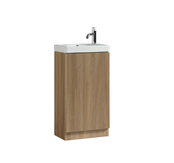 Flauto Fluted Oval Countertop Basin - Gloss White - d310xw490mm - product image 3