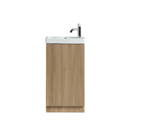 Flauto Mini 450mm Cloakroom Vanity & Bain - Country Oak