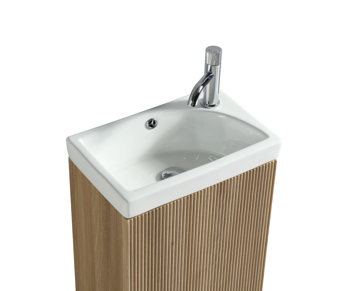 Flauto Mini 450mm Cloakroom Vanity & Bain - Country Oak