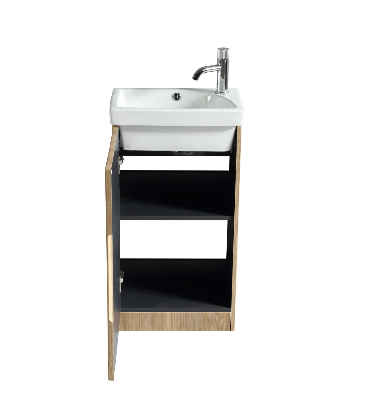 Flauto Mini 450mm Cloakroom Vanity & Bain - Country Oak
