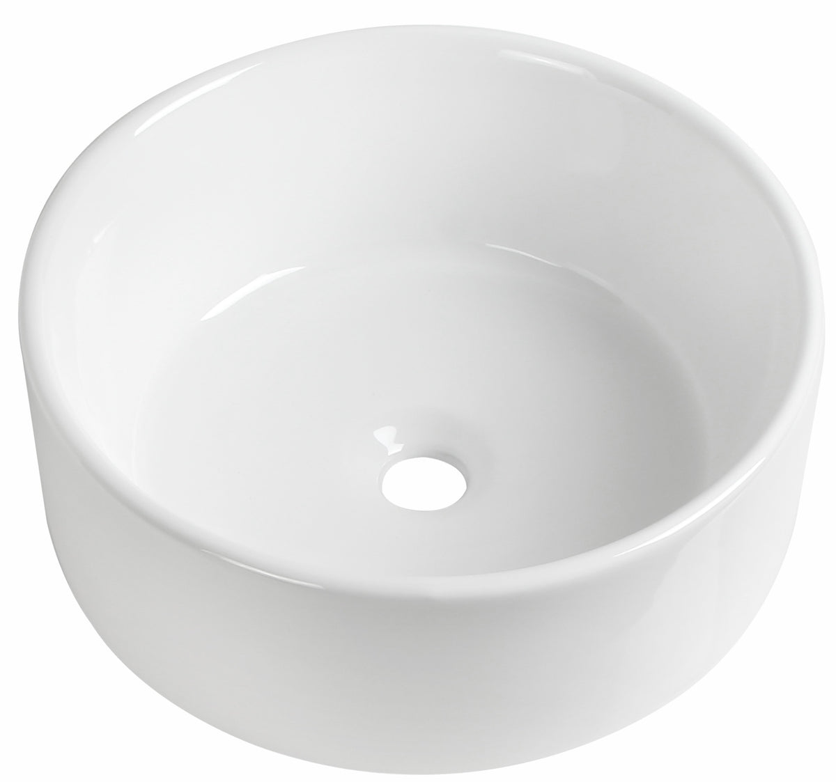 Rimini Round Countertop Basin - Gloss White - 410mm - product image 2
