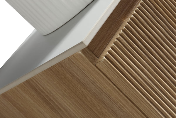 Flauto 600mm Wall Hung Vanity w. Sintered Stone Counter Top - Country Oak