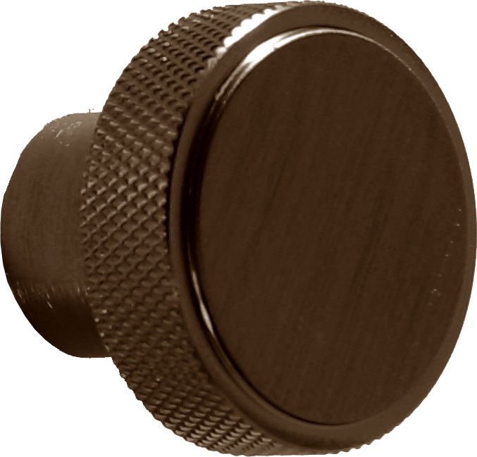 Knurled Round Handle - Brushed Bronze
