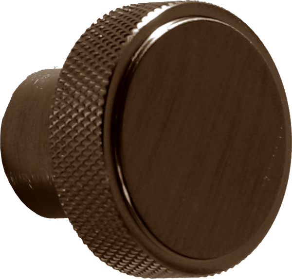 Knurled Round Handle - Brushed Bronze